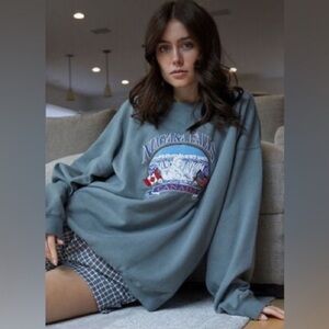 Brandy Melville Niagara Canada Falls Crewneck Sweatshirt Gray Oversized One Size